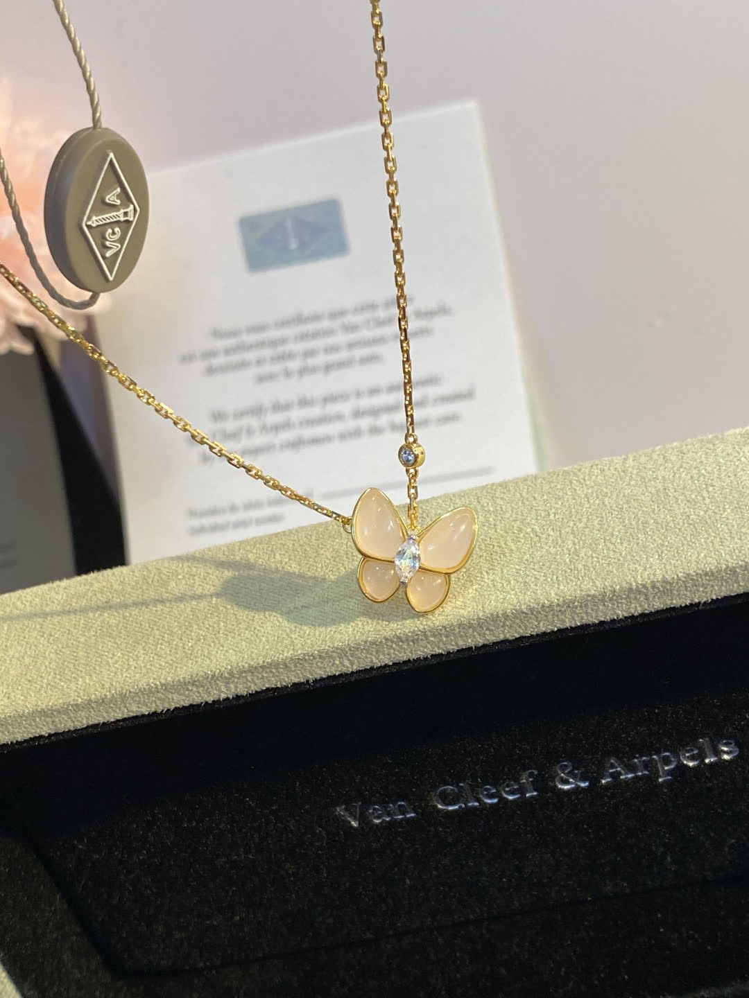 Van Cleef & Arpels Alhambra Butterfly Earrings and Necklace Set